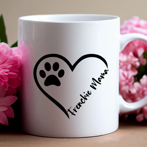 Frenchie Mom Heart Mug with Color Inside